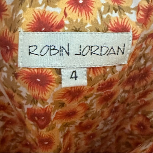 Orange Floral Strapless Dress - Picture 3 of 3